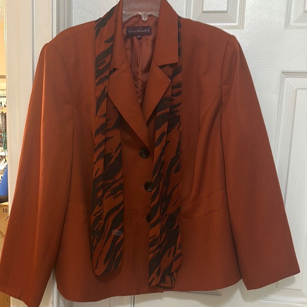 Gloria Vanderbilt Rust Jacket with Scarf